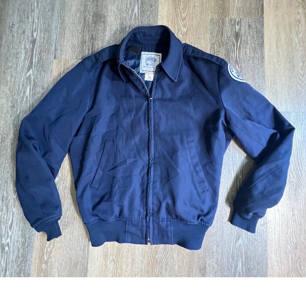 DSCP Wings Collection Air Force Jacket Mens 38R Navy Blue Military CAP Patch